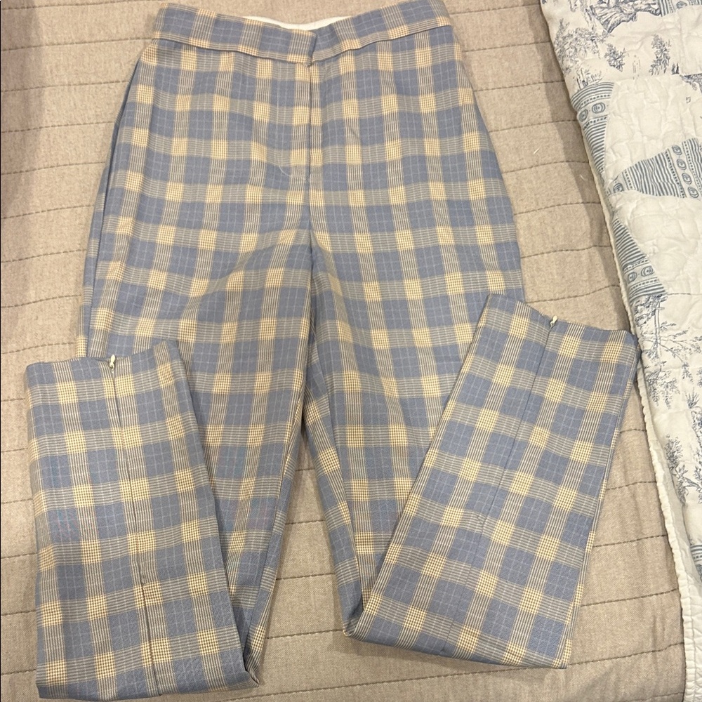 vestique Blue and Cream Plaid Dress Pants